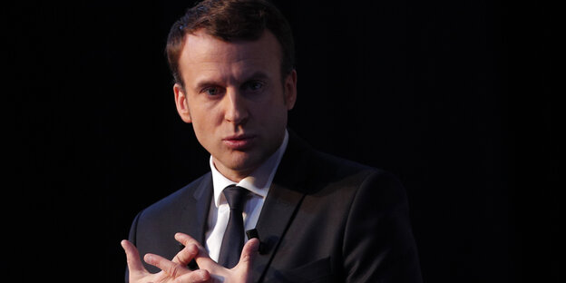 Der französische Präsidentschaftskandidat Emmanuel Macron in Paris Der französische Präsidentschaftskandidat Emmanuel Macron in Paris