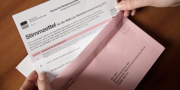 Stimmzettel zur Sozialwahl Stimmzettel zur Sozialwahl