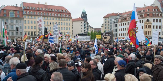 Pegida-Anhänger in Dresden