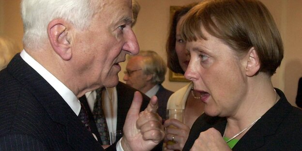 Richard von Weizsäcker und Angela Merkel im Gespräch Richard von Weizsäcker und Angela Merkel im Gespräch