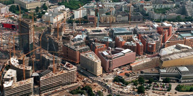 Luftaufnahme der Potsdamer Platz Baustelle Luftaufnahme der Potsdamer Platz Baustelle