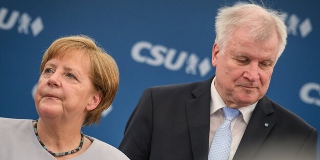 Angela Merkel (li.) und Horst Seehofer Angela Merkel (li.) und Horst Seehofer