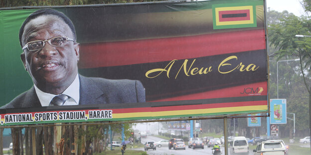 Ein Mnangagwa-Plakat