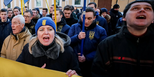Proteste gegen das polnische Holocaust-Gesetz am 6. Februar in Kiew Proteste gegen das polnische Holocaust-Gesetz am 6. Februar in Kiew