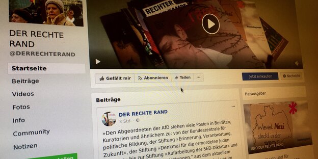 Facebook-Seite des Magazins "Der Rechte Rand! Facebook-Seite des Magazins "Der Rechte Rand!