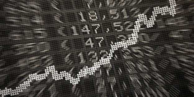 Die Anzeigetafel der Wertpapierbörse zeigt die Dax-Kurve Die Anzeigetafel der Wertpapierbörse zeigt die Dax-Kurve