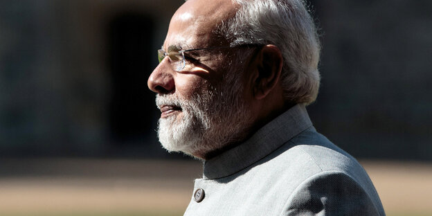 Ein Mann im Seitenprofil, Narendra Modi Ein Mann im Seitenprofil, Narendra Modi