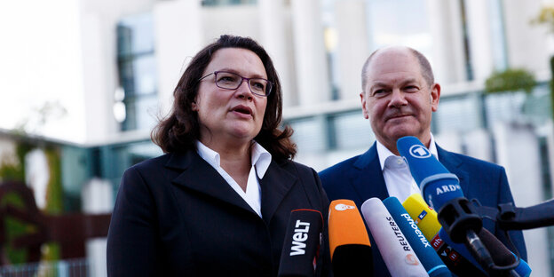 Andrea Nahles und Olaf Scholz Andrea Nahles und Olaf Scholz