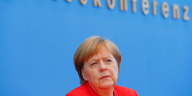 Kanzlerin Merkel bei der traditionellen Sommerpressekonferenz