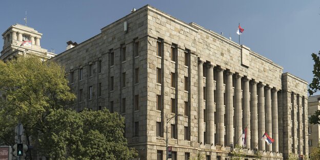 Das monumentale Gebäude des Justizpalastes in Belgrad Das monumentale Gebäude des Justizpalastes in Belgrad
