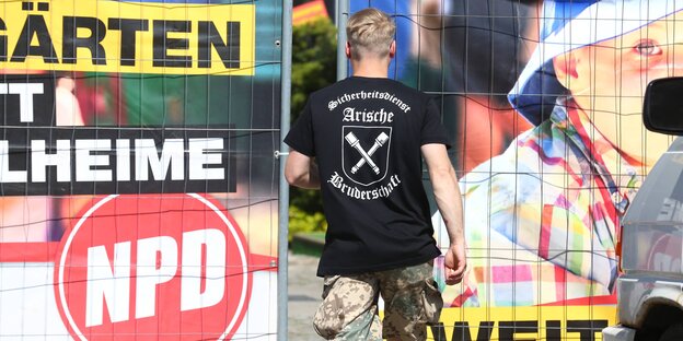 NPD Plakat und Nazi NPD Plakat und Nazi