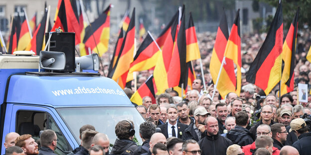 Teilnehmer des AfD-Aufmarsches