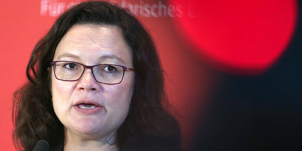 SPD-Chefin Andrea Nahles spricht SPD-Chefin Andrea Nahles spricht