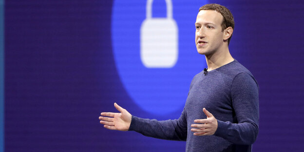 Facebook Chef Mark Zuckerberg hält eine Rede Facebook Chef Mark Zuckerberg hält eine Rede