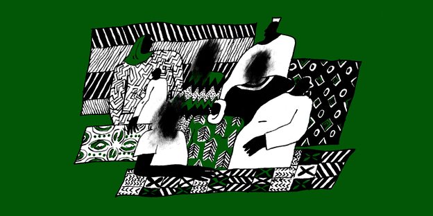 Eine Illustration vor grünem Hintergrund Eine Illustration vor grünem Hintergrund