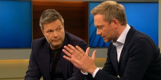 Robert Habeck und Christian Lindner im Gespräch Robert Habeck und Christian Lindner im Gespräch