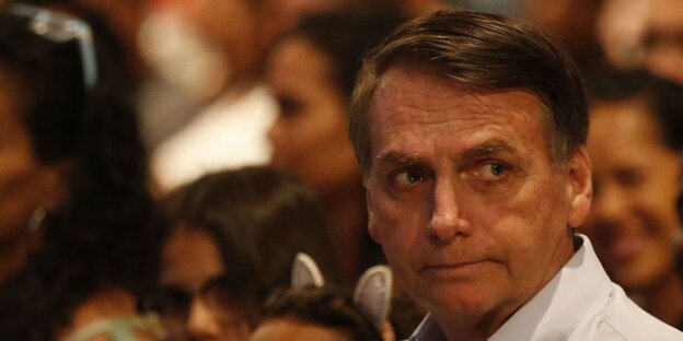 Jair Bolsonaro verzieht das Gesicht Jair Bolsonaro verzieht das Gesicht