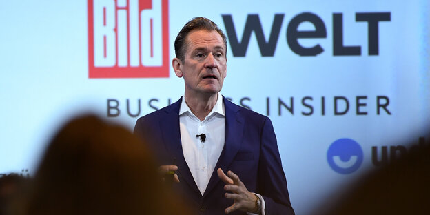 Mathias Döpfner bei der Bilanzpressekonferenz von Axel Springer 2018