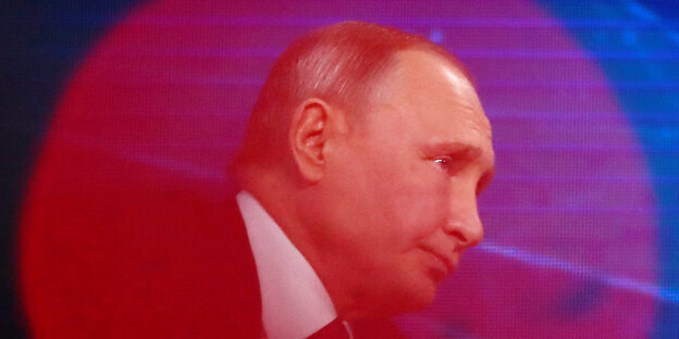 Russlands Präsident Wladimir Putin bei der Jahrespressekonferenz am Donnerstag in Moskau Russlands Präsident Wladimir Putin bei der Jahrespressekonferenz am Donnerstag in Moskau
