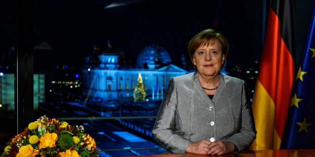 Angela Merkel spricht Angela Merkel spricht