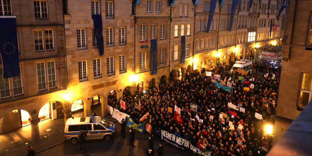 Protaktion gegen die AfD in Münster Protaktion gegen die AfD in Münster
