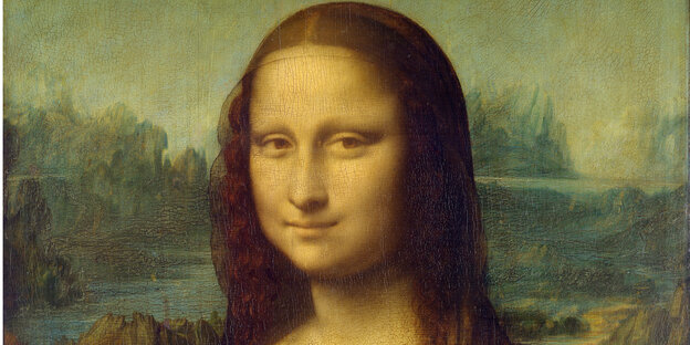 Ein Ausschnitt aus dem Gemälde „La Gioconda“ (Mona Lisa) von Leonardo da Vinci Ein Ausschnitt aus dem Gemälde „La Gioconda“ (Mona Lisa) von Leonardo da Vinci