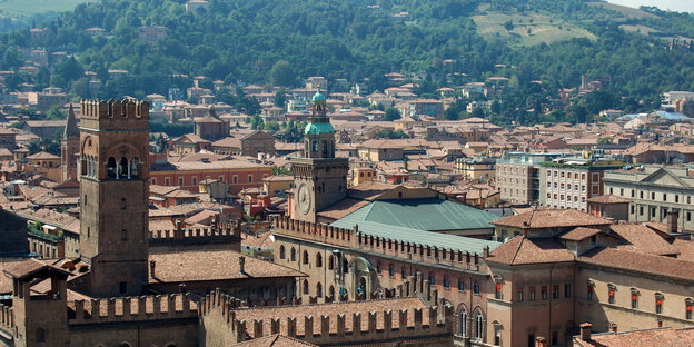 Panorama von Bologna, Hausdächer Panorama von Bologna, Hausdächer