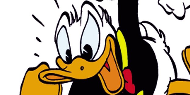 Eine Zeichnung zeigt Donald Duck Eine Zeichnung zeigt Donald Duck