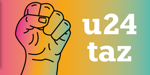 Das Logo der u24 taz