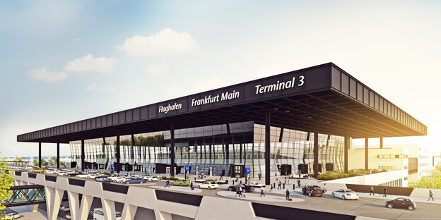 Ein Modell des neuen Terminals am Frankfurter Flughafen Ein Modell des neuen Terminals am Frankfurter Flughafen