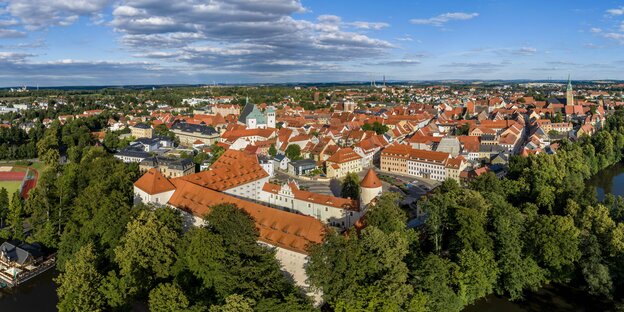 Blick auf die sächsische Stadt Freiberg Blick auf die sächsische Stadt Freiberg