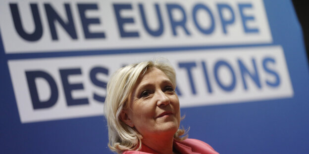 Marine Le Pen bei einem Auftritt im April in Straßburg Marine Le Pen bei einem Auftritt im April in Straßburg