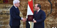Hans Joachim Frey beim Shakehand mit dem ägyptischen Diktator Al-Sisi