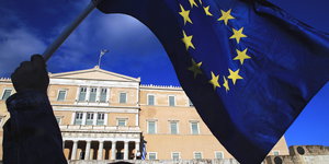 Pro-EU-Demo vor dem Athener Parlament