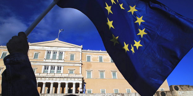 Pro-EU-Demo vor dem Athener Parlament