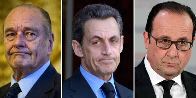 Jaques Chirac, Nicolas Sarkozy und Francois Hollande Jaques Chirac, Nicolas Sarkozy und Francois Hollande
