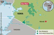Karte der Grenzregion Kenia und Tansania.