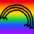 Ilustration: Der Hintergrund ist in Regenbogenfarben gehalten. Im vordergrund eine einfache Zeichnung eines Regenbogens.