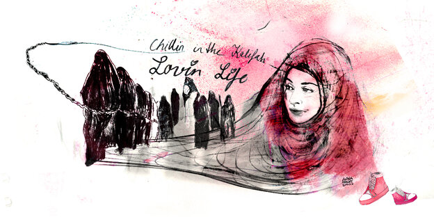 Illustration von Frauen mit Schleier Illustration von Frauen mit Schleier