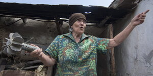 Frau im Donbass