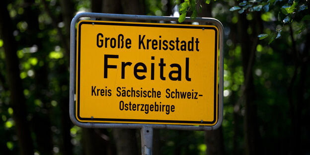 Das Ortschild von Freital Das Ortschild von Freital