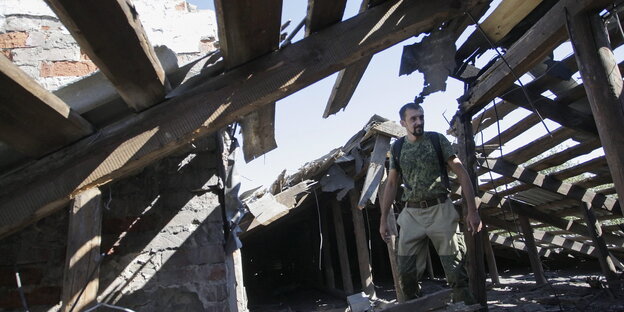 Zerstörtes Gebäude in der Ostukraine Zerstörtes Gebäude in der Ostukraine