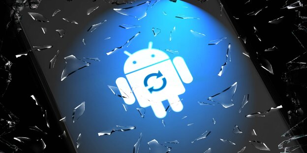 Android-Betriebssystem und zerspringendes Handy-Display