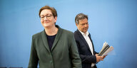 Bauministerin Klara Geywitz und Wirtschaftsminister Robert Habeck bei der Vorstellung des Gebäudeenergiegesetzes