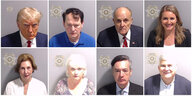 Acht Polizeifotos von US-Politikern, darunter Trump oben links