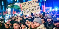 Das Foto zeigt eine Pro-Palästina-Demonstration