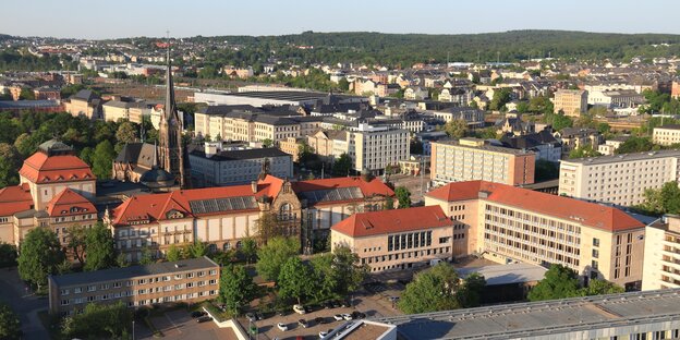 Luftbild von Chemnitz.