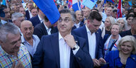 Ministerpräsident Andrej Plenkovic bei einer Wahlkampfveranstaltung.